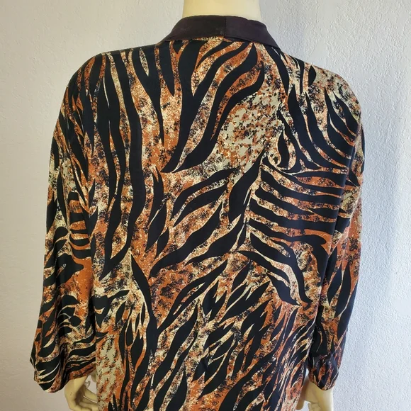 VINTAGE 80s Animal Print Duster - Picture 4 of 9
